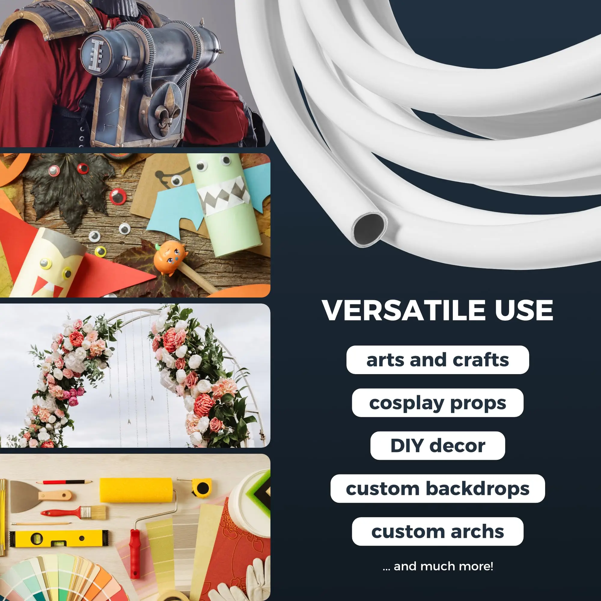 5M/2M Styling-Röhre PVC Aluminium Biegbares Kunststoff-Formrohr Große Kunstblumenstiele DIY-Requisiten Hochzeits- und Partydekoration – Detail 6