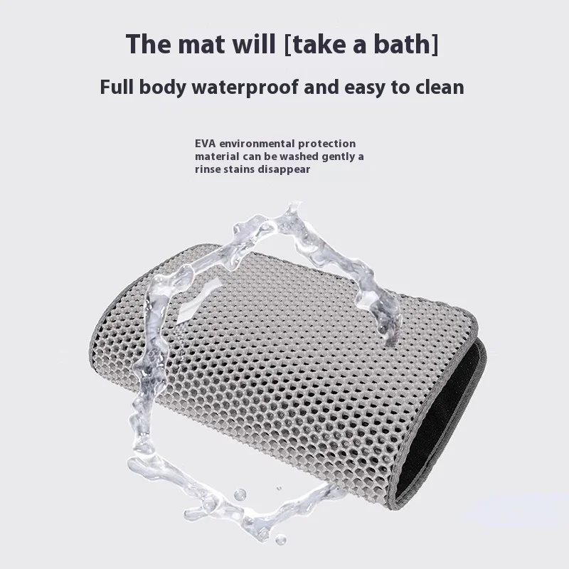 Large Cat Litter Mat Waterproof Double Layer Non Slip Litter Box Tray Pad Washable Durable Pet Toilet Training Mat, image 5