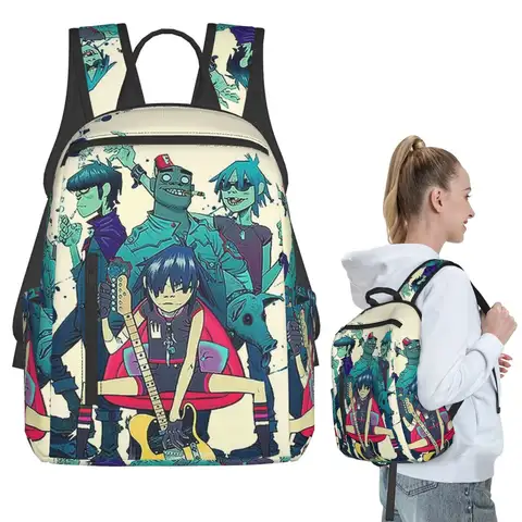 Gorillaz Punk Rock Band Backpack Student BookBag Kids School Bag Computer Shoulder Bags Boys Girls