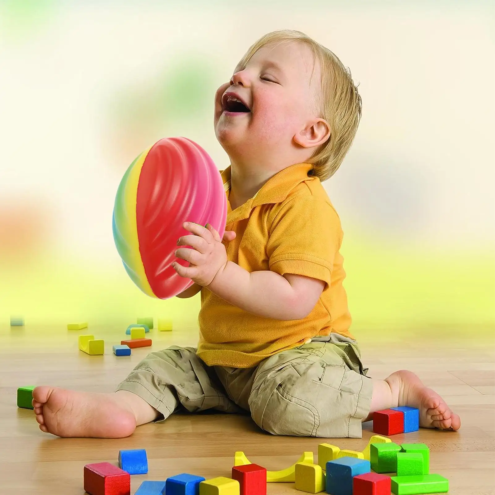 

Футбол для малышей, противоскользящая губка, пенопласт, мягкая ручка, твердый легкий мяч для активного отдыха в помещении