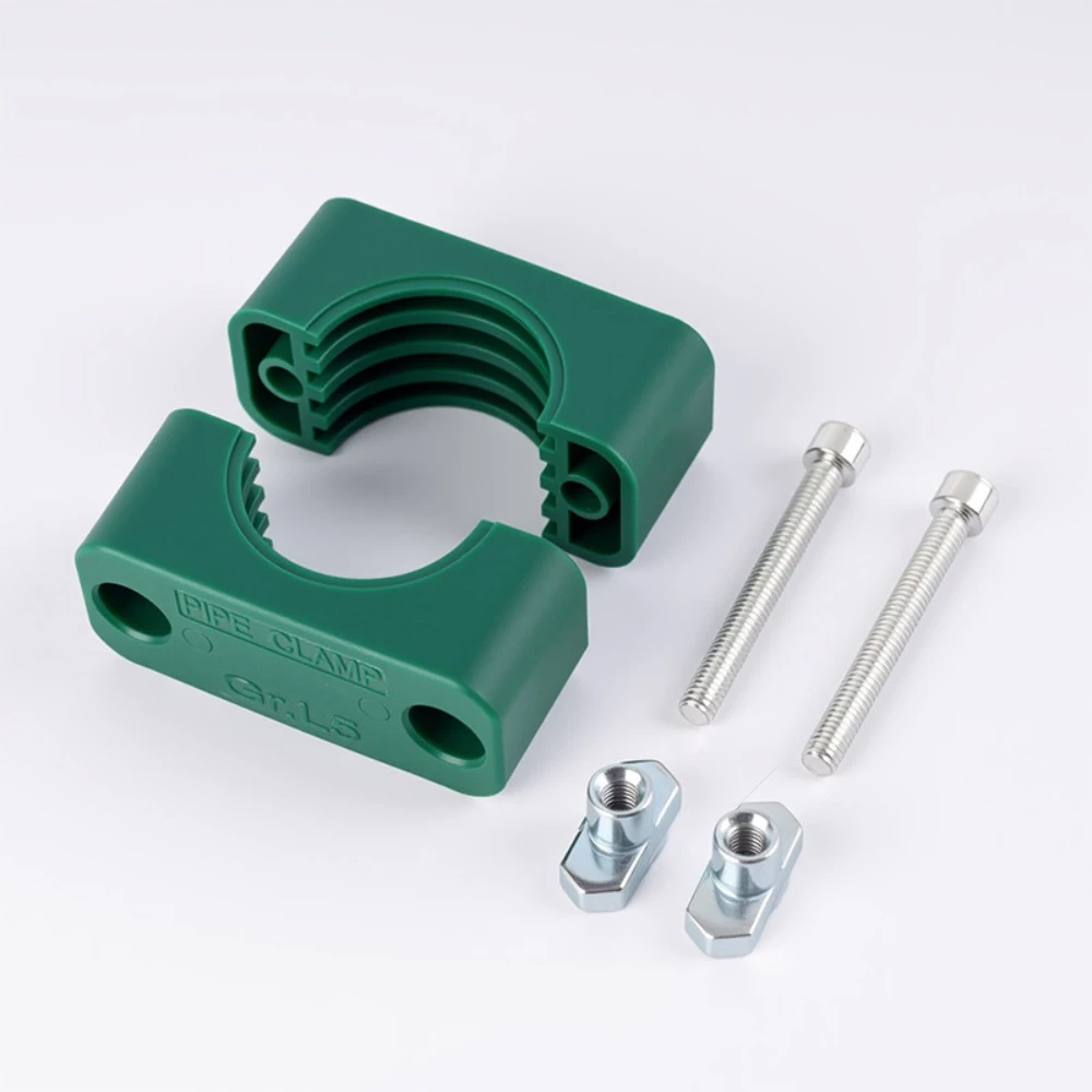 PP Plastic Single Hole Hydraulic Pipe Clamp Standard Bolted Tube Fastener Pipe Holder Plastic Pipe Clip Fit Pipe OD 3.175-102mm