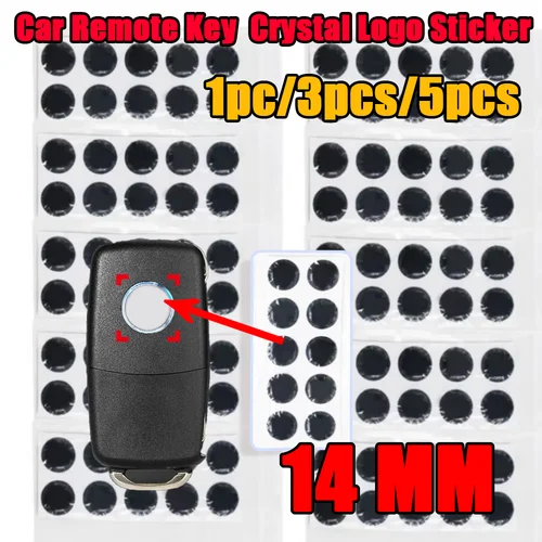 Imagen 2 del producto 10/30/50 Piezas de Adhesivos de Cristal con Logotipo para Llaves de Coche de 14 mm, Epoxi para Control Remoto KEYDIY KD XHORSE VVDI para BMW/Ford/Toyota/BENZ