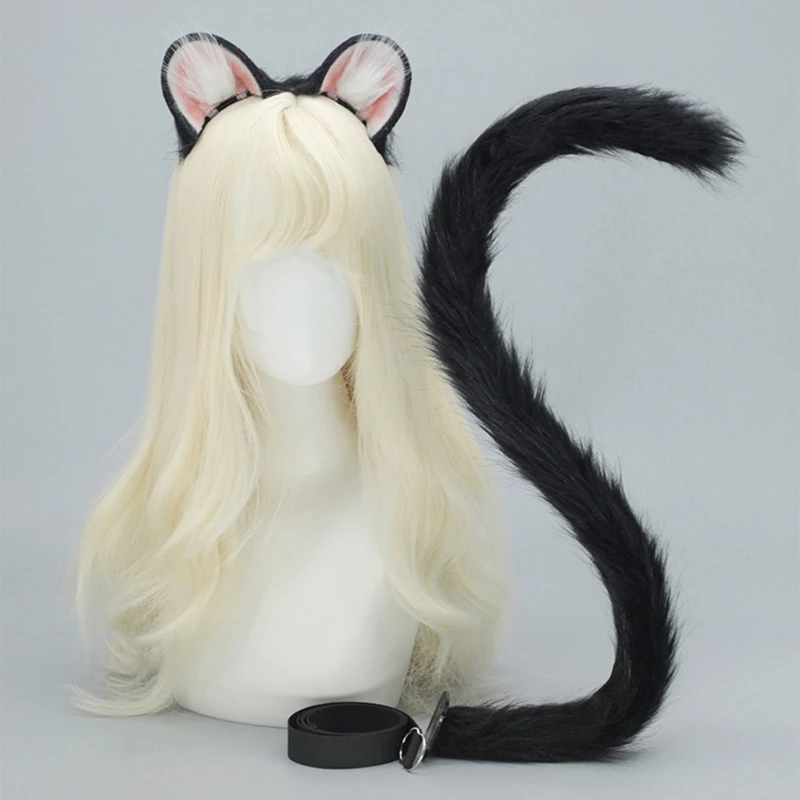 39BB Maus Ohr und Schwanz -Set Faux Pelze Füchse Wolf Ohrstirnband mit Heck Halloween Weihnachts -Cosplay -Party -Kostümzubehör