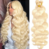 613 Body Wave 10A Honey Blonde Human Hair Virgin 30 32 Inch Transparent Extensions 3 4 Bundles Water Wave Golden Remy Brazilian