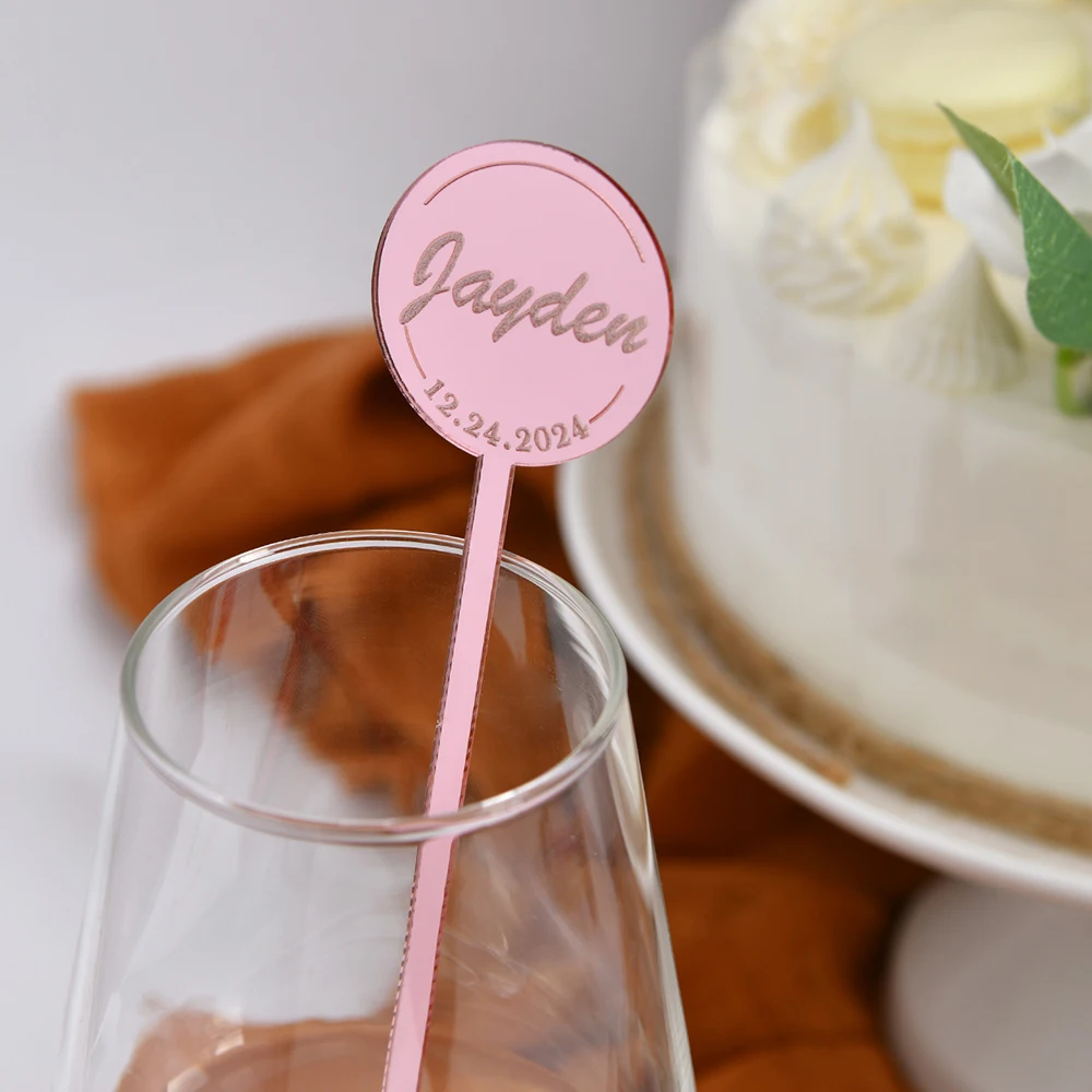 

Personalized Engraving Bar Stir Sticks Swizzle Bachelor Party Supplies Customized Acrylic Nameplate Baby Shower Decor