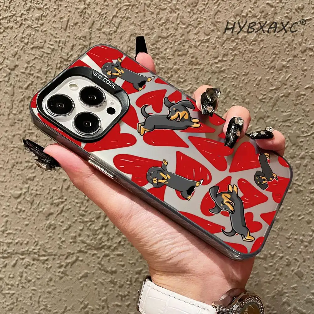 

Colorful Striped Dachshund Design Phone Case FOR IPhone 17 16 15 Pro MAX 12 16e 15Pro Plus Shell 17Air Silver Shell IMD Covers