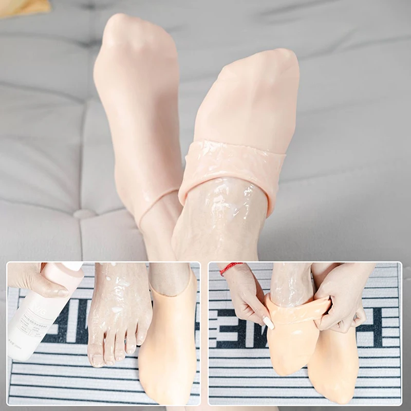 1Pairs Silikon Feuchtigkeitsspendende Fußpflege Socken Anti Füße Haut Trockenheit Rissbildung Peeling Abgestorbene Haut Entfernen Schutz Schmerzen Relief