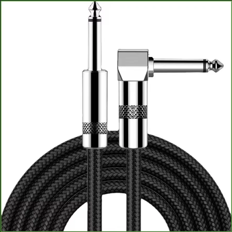 Cabo para Guitarra Elétrica 0,98/10 pés, Cabo para Amplificador de Baixo, Áudio Profissional, Conector em Ângulo Reto para Reto, para Guitarra Elétrica e Mandolim