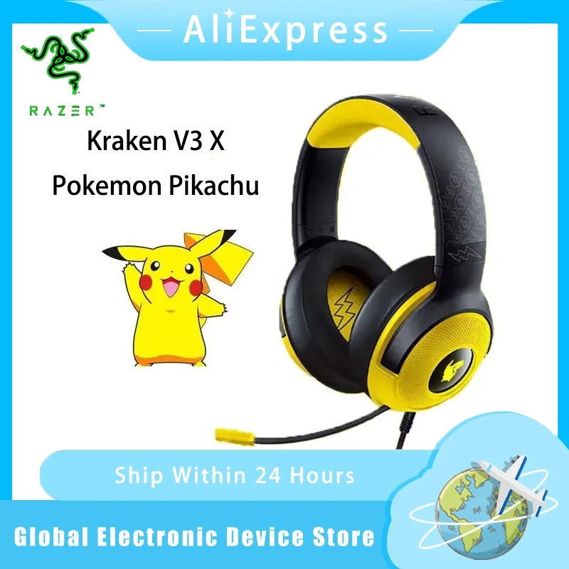 Razer Kraken V3 X Pokemon Pikachu Headset Custom Pikachu Lichteffekte