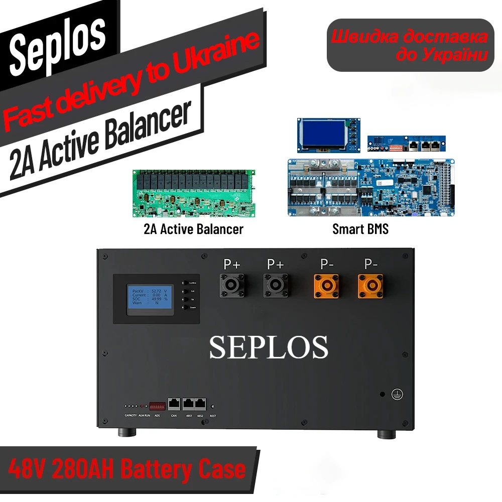 Seplos 48V 280ah Battery Pack DIY Kits with Active Balancer 2A Balance current Smart BMS 51.2V LiFePO4 Fast delivery to Ukraine