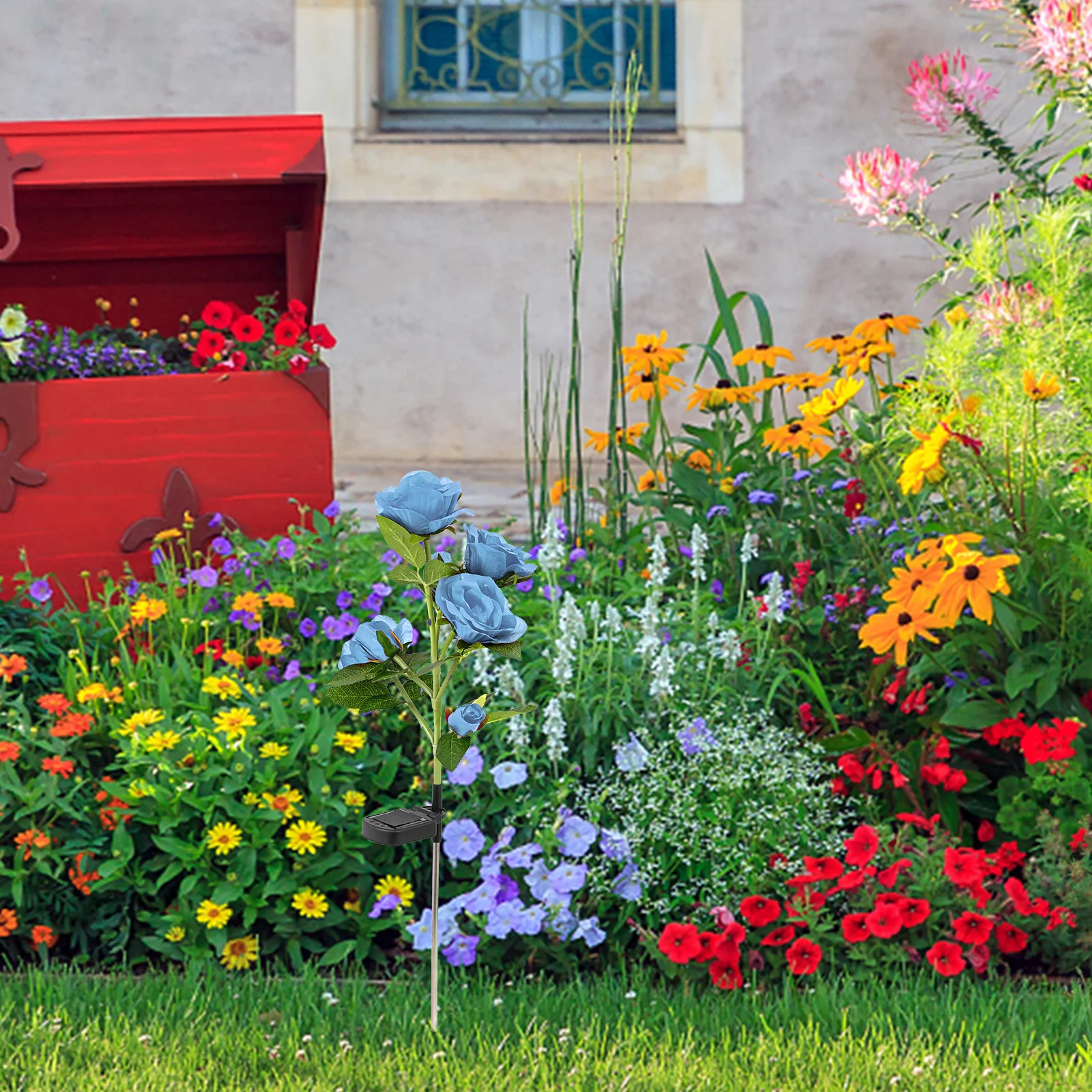 

1Set Solar Rose Lamp Decorative Outdoor Garden Solar Lawn Light LED Ground Inserting Lamp Yard Scene Adornment