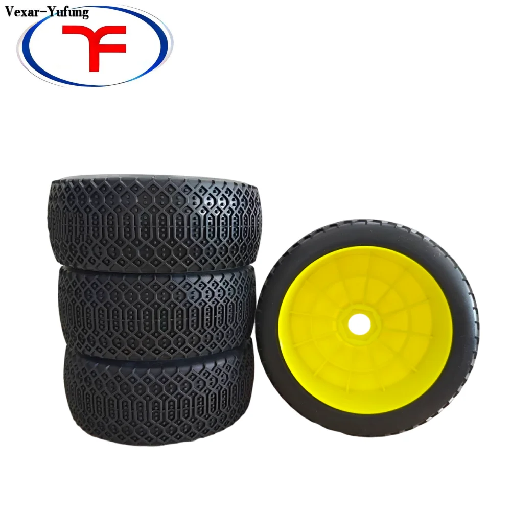 Yufung 1:8 Scale RC Wheels and Tires Car Buggy Tires Wheel Rims 17mm Hex F803 for 1/8 Off Road RC Car Tire Racing Match HSP HPI