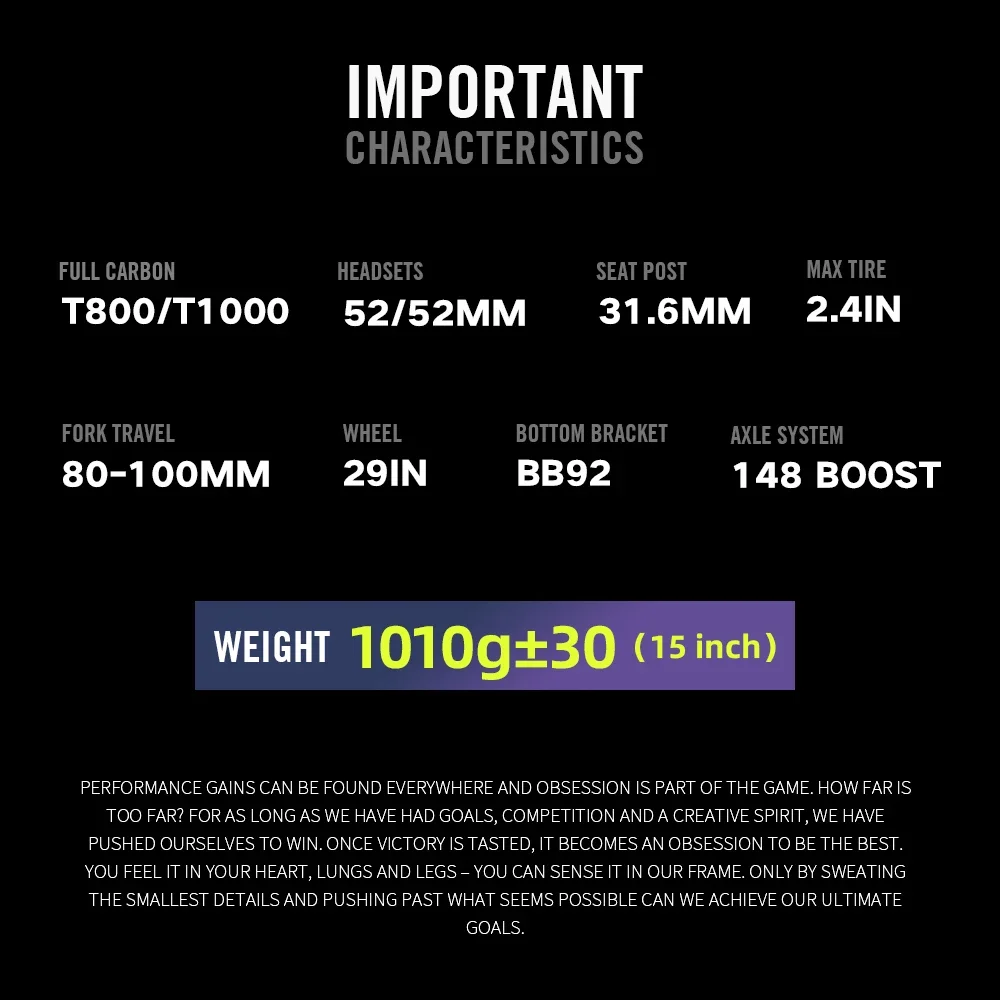 دراجات LEXON UltraLight Carbon T1000 إطار 29er 1010g مع شماعات UDH لإطار سباق محدد مقاس 148 × 12 مم