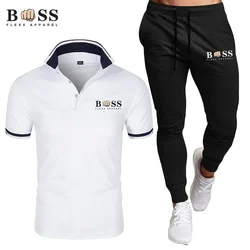 2024 Summer Men's Leisure Sports Set Brand POLO Shirt+Pants Two Piece Set Fitness Jogging Pants Sports and Leisure Set