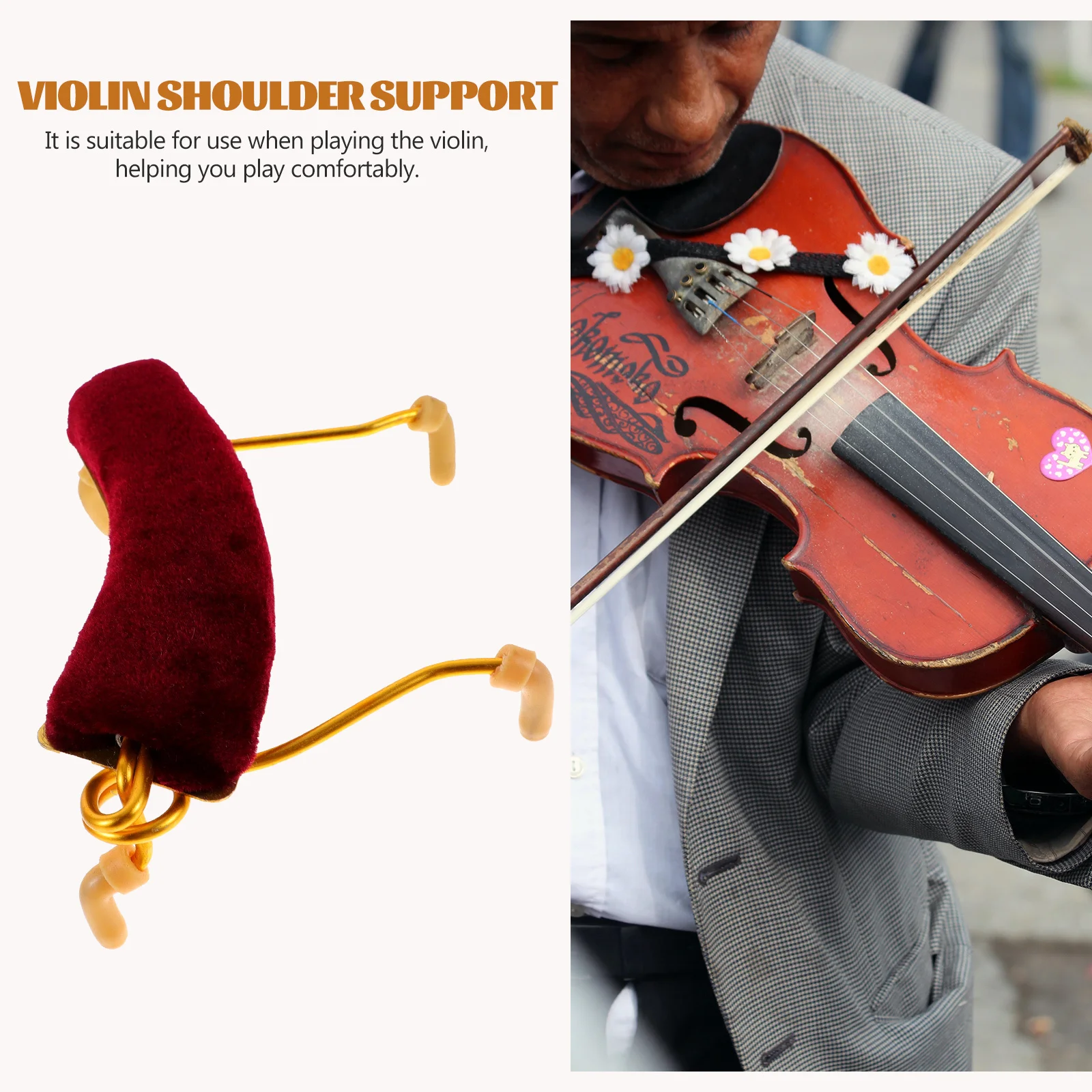 

Violin Shoulder Rest High Grade Durable Simple Design Comfortable Playing Support Professional Violin Replacement Part