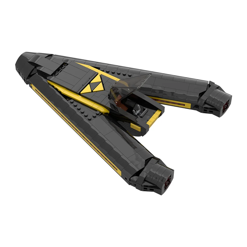 

MOC Blacktron Interceptor Building Blocks Retro Spacecraft Modular Stealth Fighter Sci-Fi Jet DIY Assembly Model Bricks Kids Toy