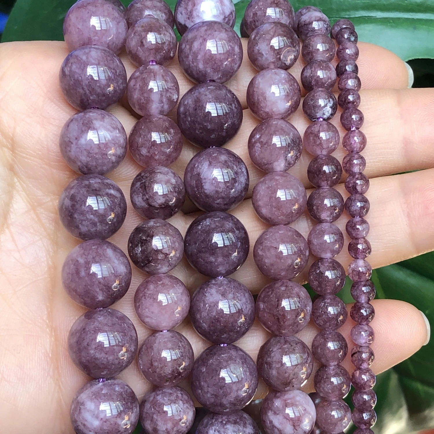 Natural Stone Purple Lepidolite Beads 4/6/8/10/12mm Round Loose Spacer Beads For Jewelry Making DIY Handmade Bracelet Necklace