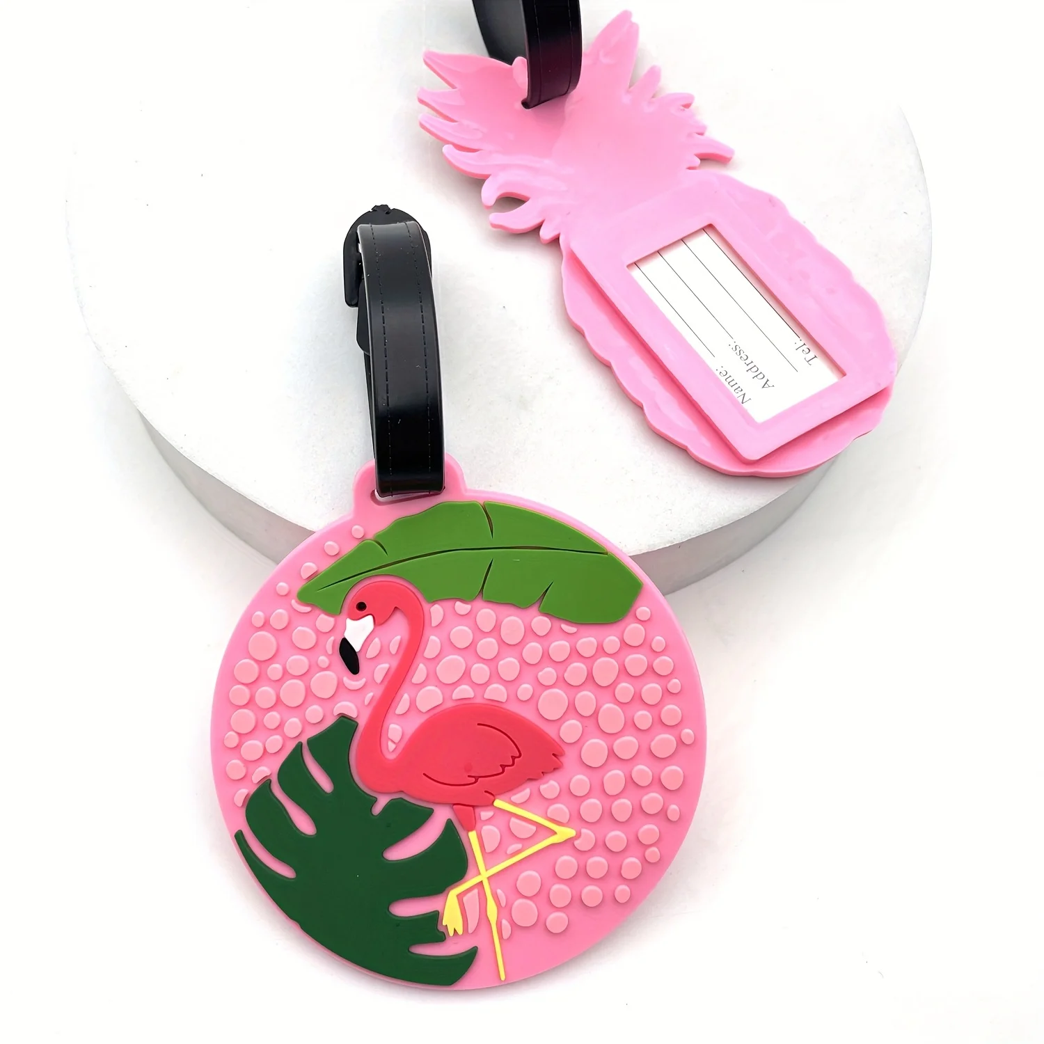 Luggage Tags Creative Funny Cartoon Luggage Tags, Flamingo Silicone Luggage Name and Address Tags