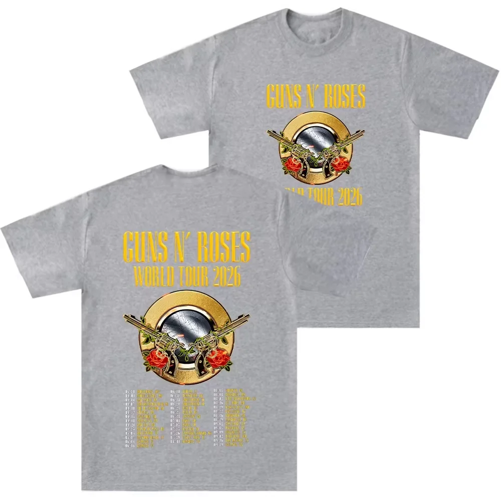 Guns N Roses World Tour 2026 T-shirts Rock Band Hip Hop Men Women Oversized Streetwear Graphic T Shirts Trendy Unisex Casual Top - view 3