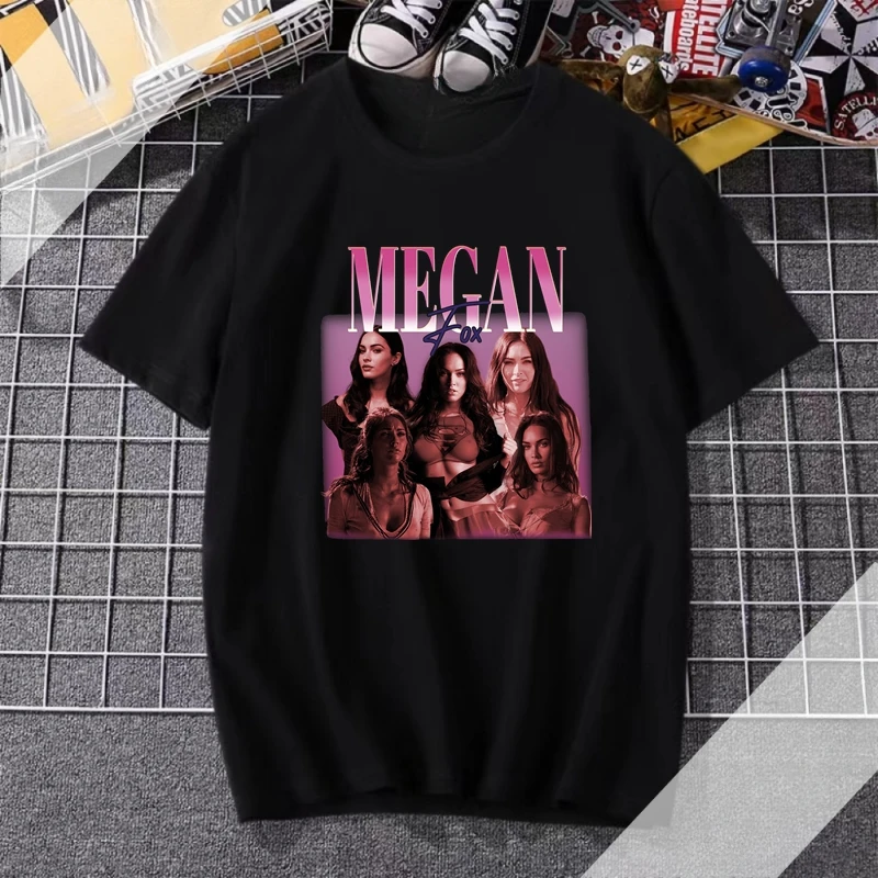 

Футболки для мужчин, женские топы в стиле Харадзюку, Мужская Уличная одежда с графическим рисунком Меган лисы, одежда для киносъемки Y2k, футболка с коротким рукавом