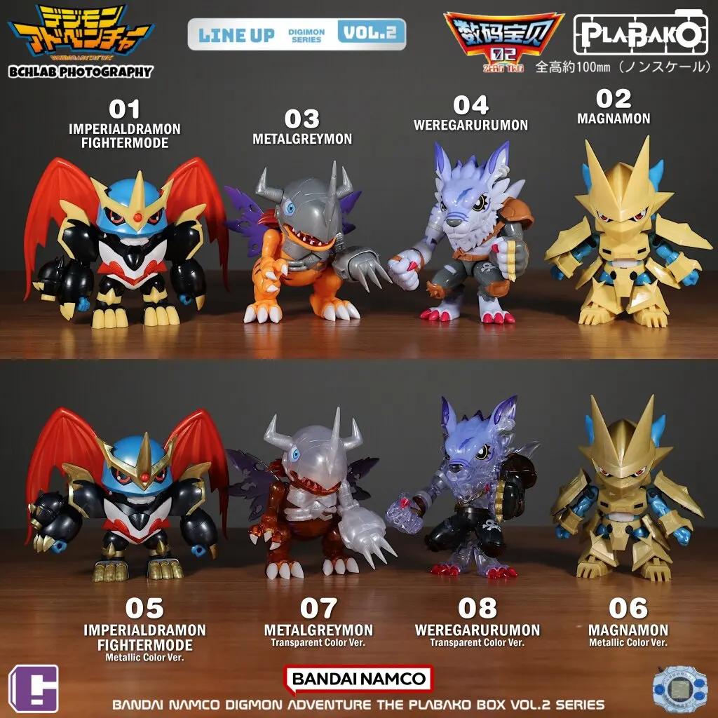 Bandai Namco Digimon Plabako Series Vol 2 Blind Box Assemble 100mm Action Figures Car Ornaments Collectible Model Gifts For Boys