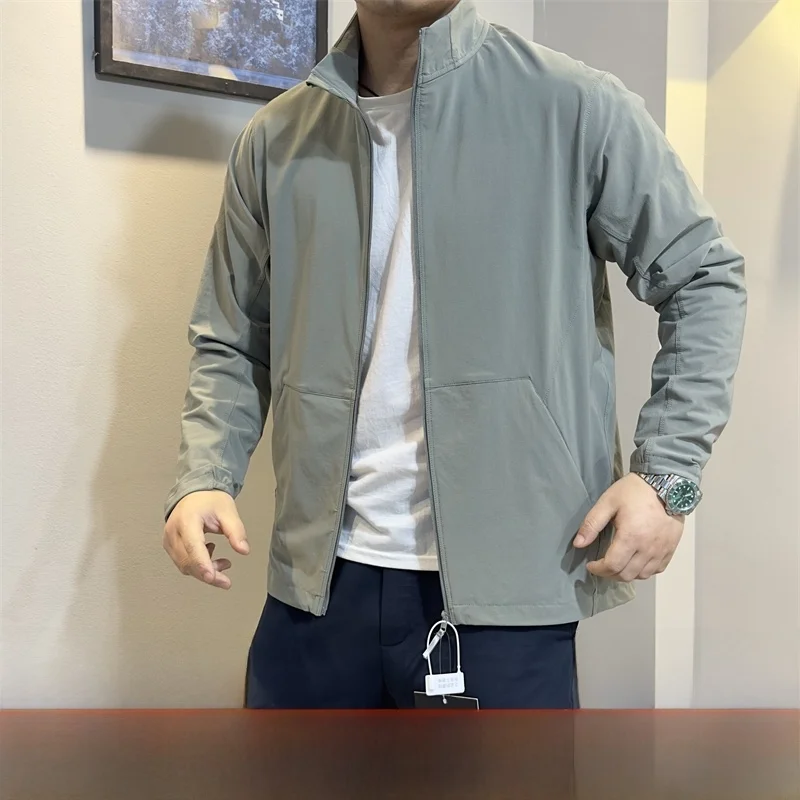 

Легкое дышащее водонепроницаемое ветрозащитное пальто премиум-класса для улицы на весну и осень, длинное пальто с воротником-стойкой