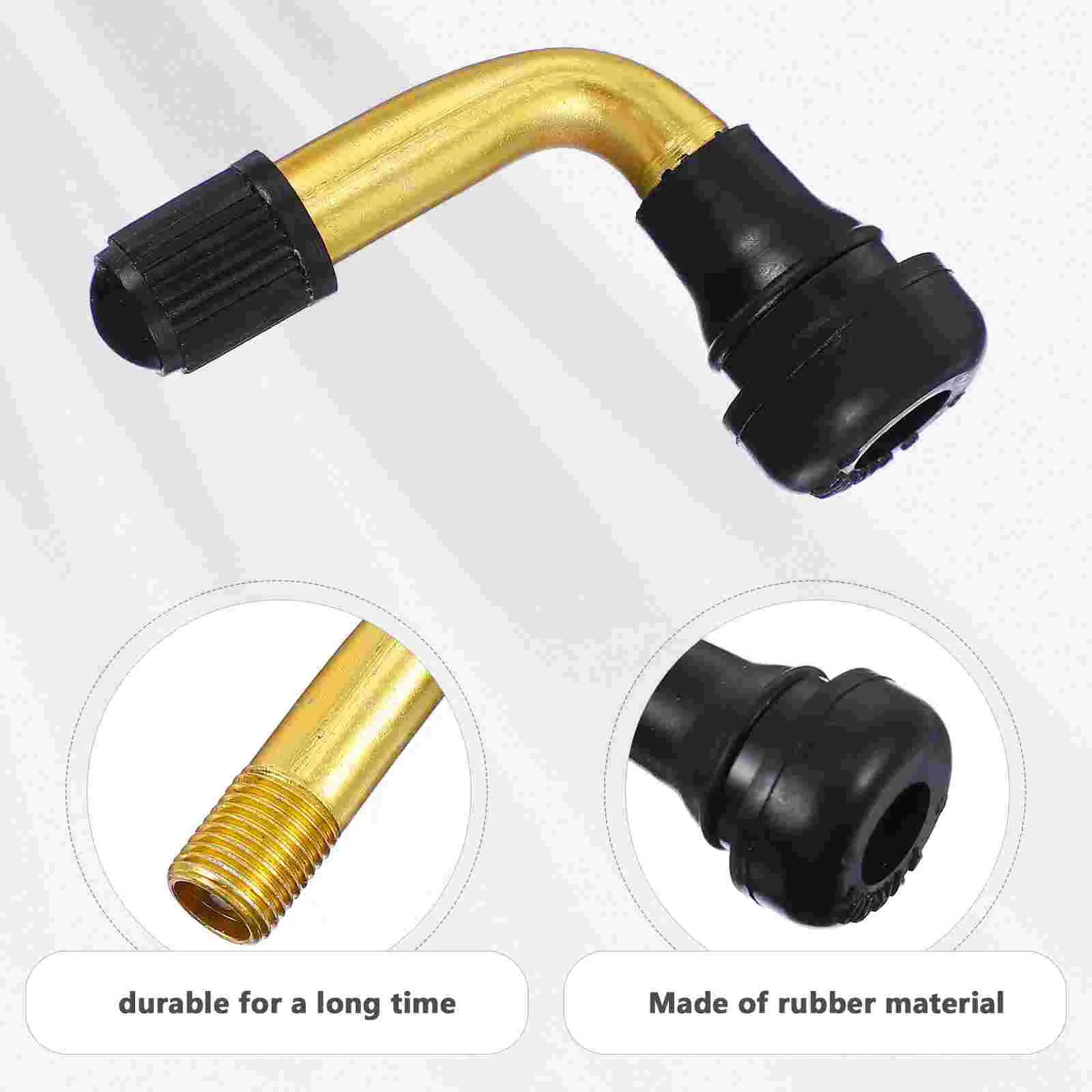 10 Pcs Valve Tubeless Tire Car Tires Car Stems Extender Adapter Curved Mouth Bent Extension Rubber