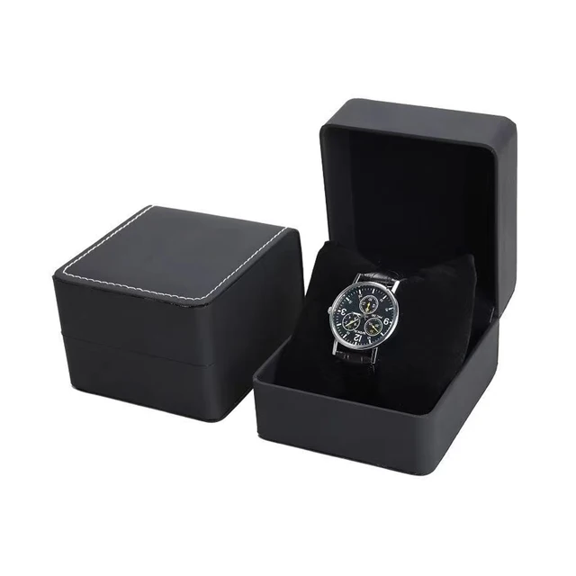 Lnofxas – coffret cadeau noir pour montre unique, avec oreiller, présentoir de montre-bracelet en cuir PU, organisateur pour hommes 1