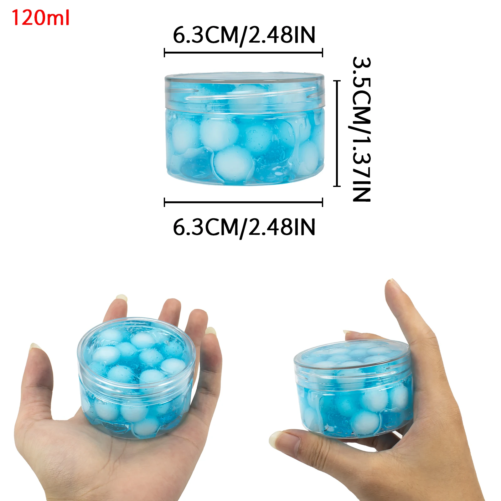 120ml Pluizige ronde bal Crystal Crunchy Slime kit Super Zachte Niet-plakkerige Jelly Clear Slime Charms Plasticine Verjaardagsfeestje geschenken