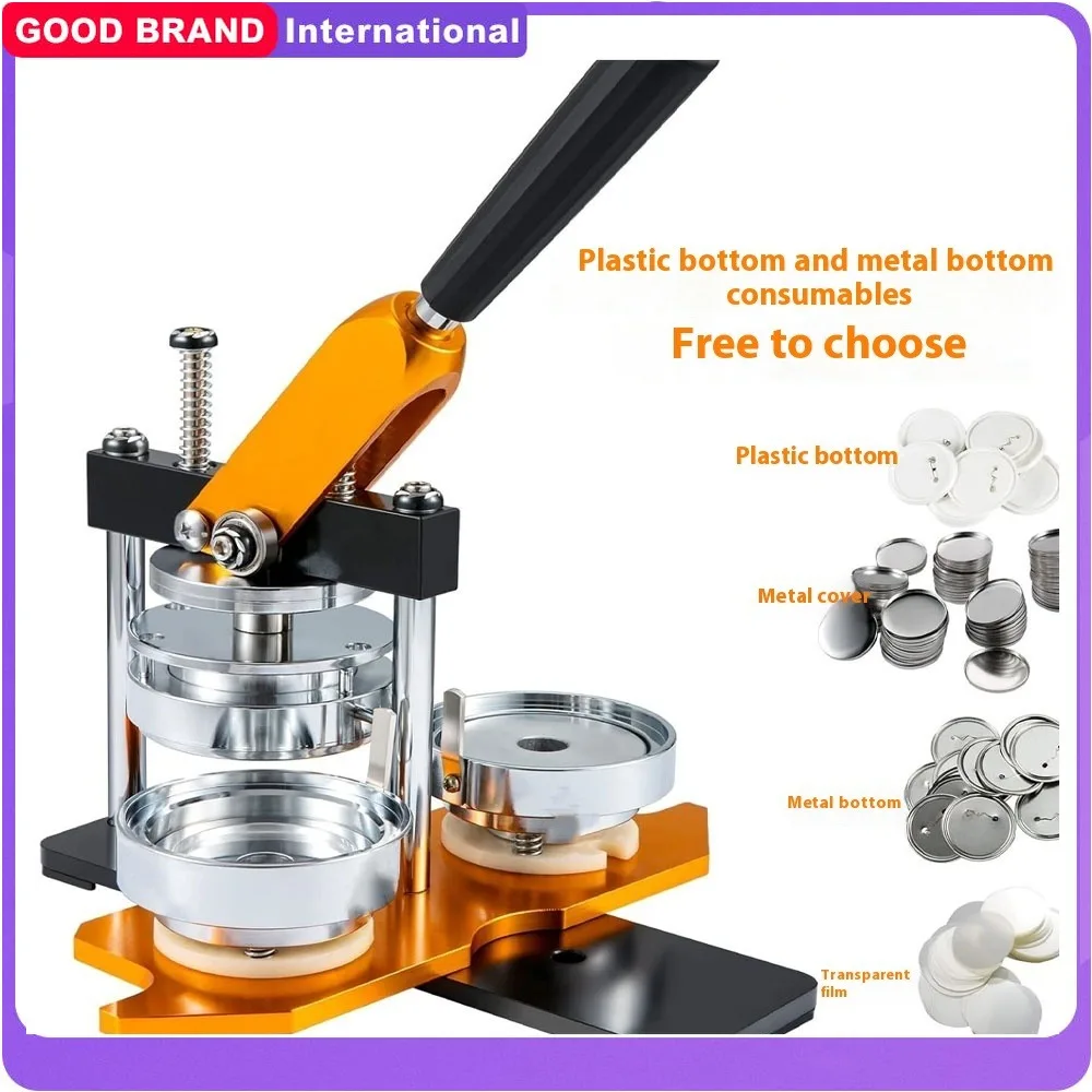 

Машина для изготовления бейджей 25–75 мм без расходных материалов, пресс-машина с набором штампов и рукояткой, металлическая вращающаяся машина для бейджей для DIY