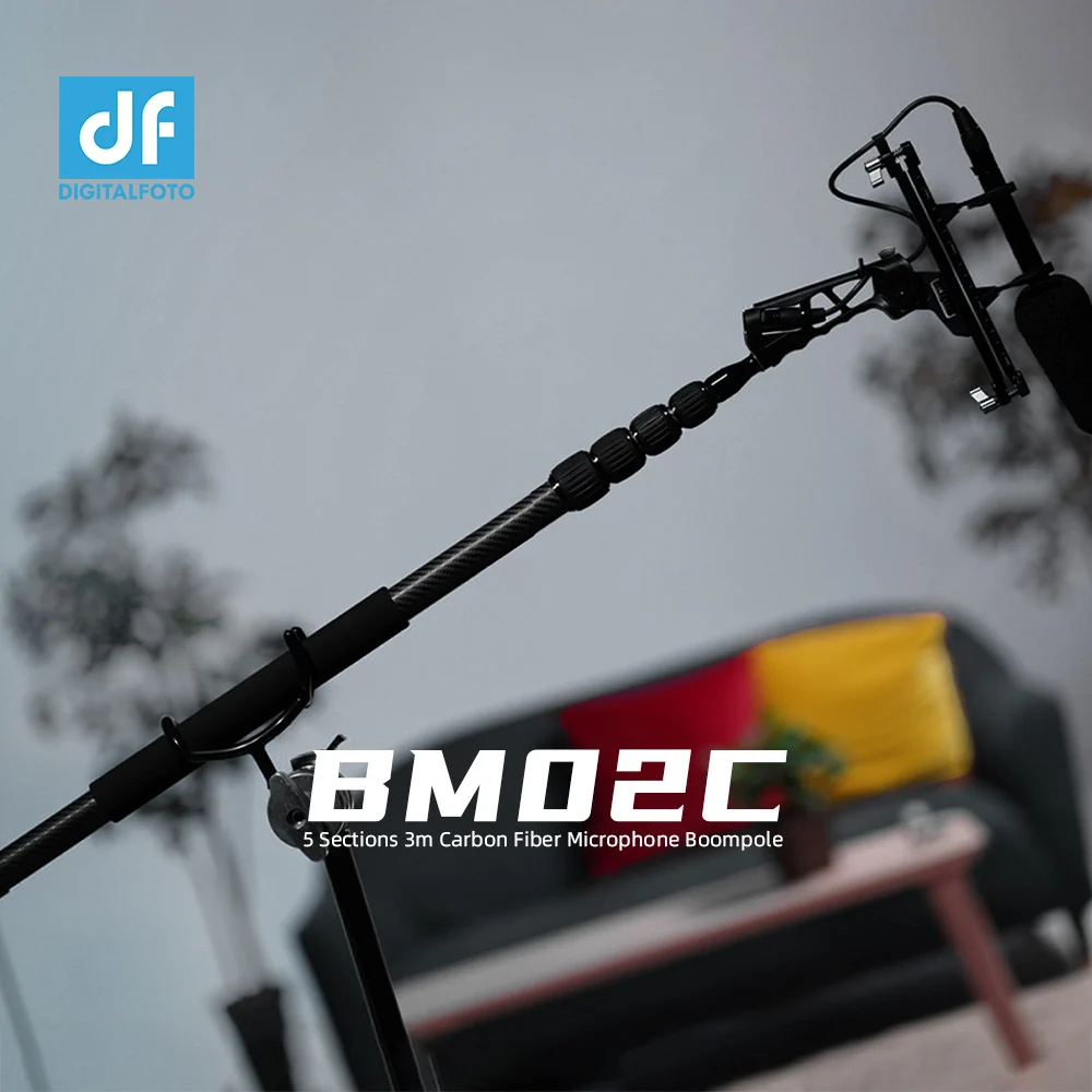 DIGITALFOTO BM02C 3m Five Section Carbon Fiber Microphone Boompole