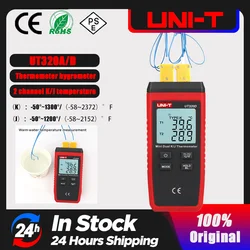 UNI-T UT320D termometr higrometr Thermokoppel typ kontaktu podwójny kanał K/J miernik temperatury UT320A higrometr tester