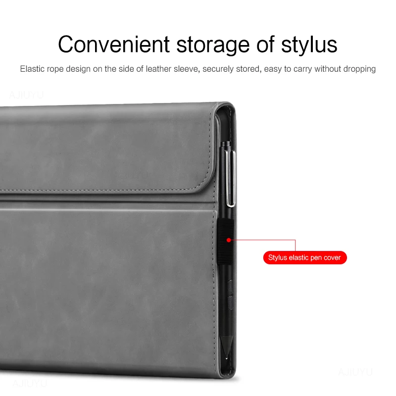 AJIUYU Flip Cover PU Leather Case For Microsoft Surface Pro 9 8 7 7Plus 6 5 4 Tablet Sleeve For Surface Go 1 2 3 Go2 Stand Case