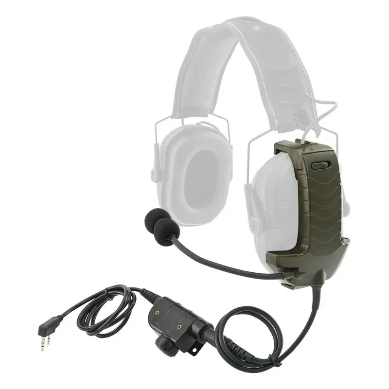 External Microphone Kit With Ken Plug PTT Tactical Headset Adapter for WalkerRazor Electronic Hearing Protection Headphone