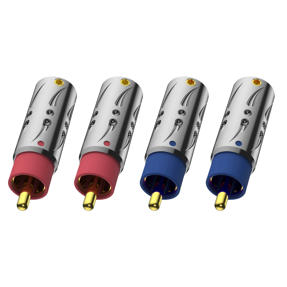 

Viborg VR105G VR105S RCA Connectors Pure Copper Silver Gold Plated Non-Magnetic High-Quality RCA Cable Plug