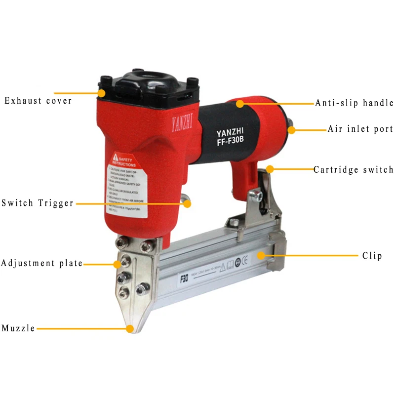 Imagem -05 - Grampeador Ergonômico e Leve Nailer de Acabamento Pneumático Grampeador para Madeira e Estofos 1.05x 1.25 mm