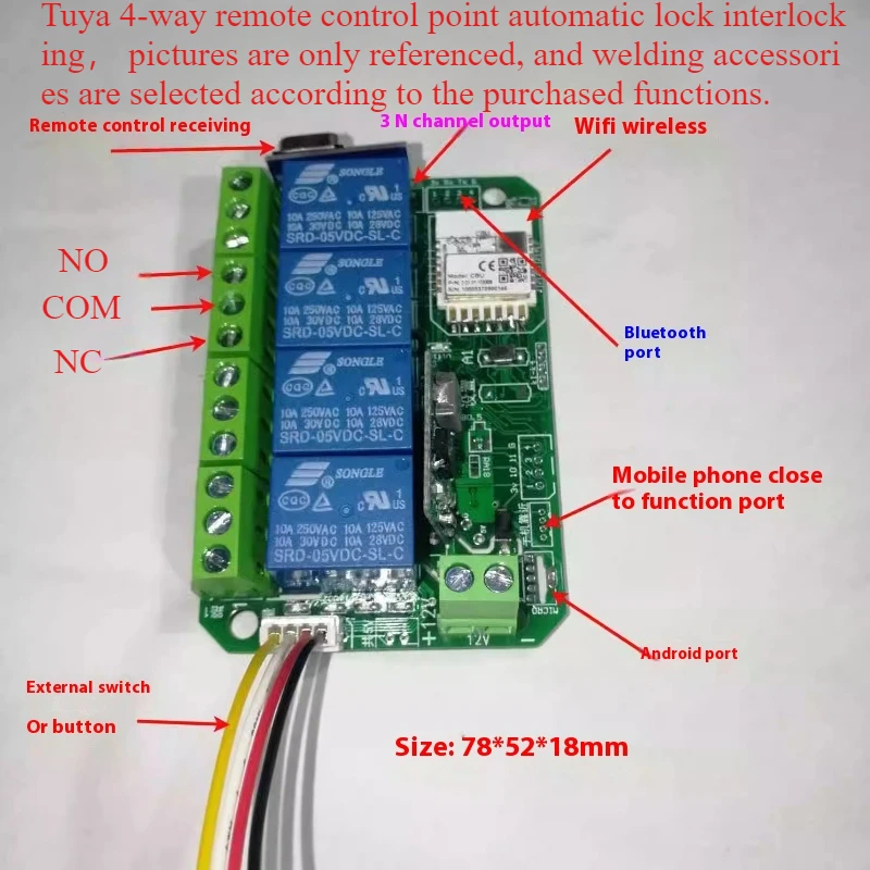 مرحل المفتاح الذكي Tuya ذو 4 قنوات - تحكم WiFi Zigbee اللاسلكي مع تطبيق الهاتف المحمول لأتمتة المنزل