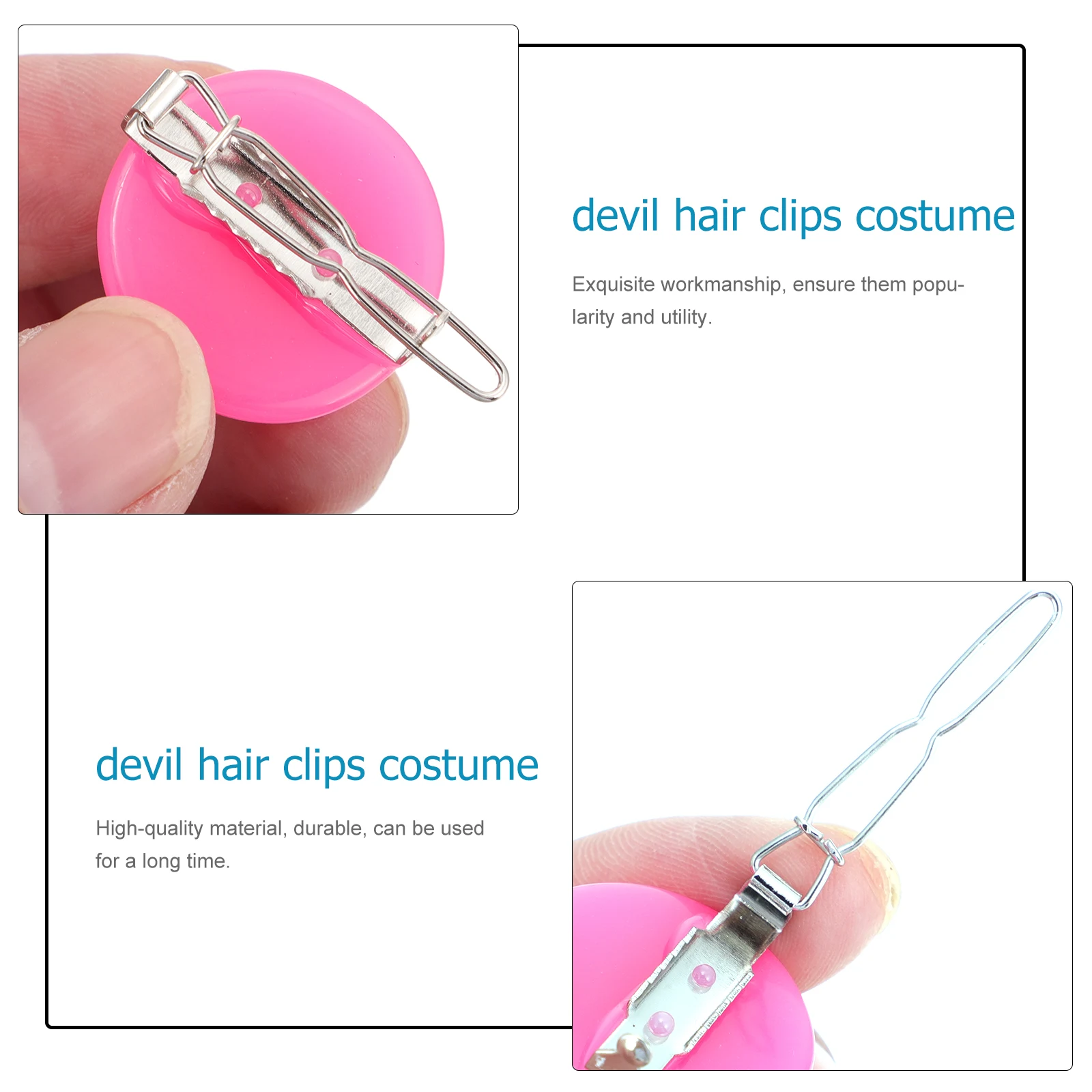 

12Pcs Stylish Devil Horn Hair Clips Exquisite Workmanship Long-Lasting Halloween Cosplay Costume Party Supplies Festival Hair
