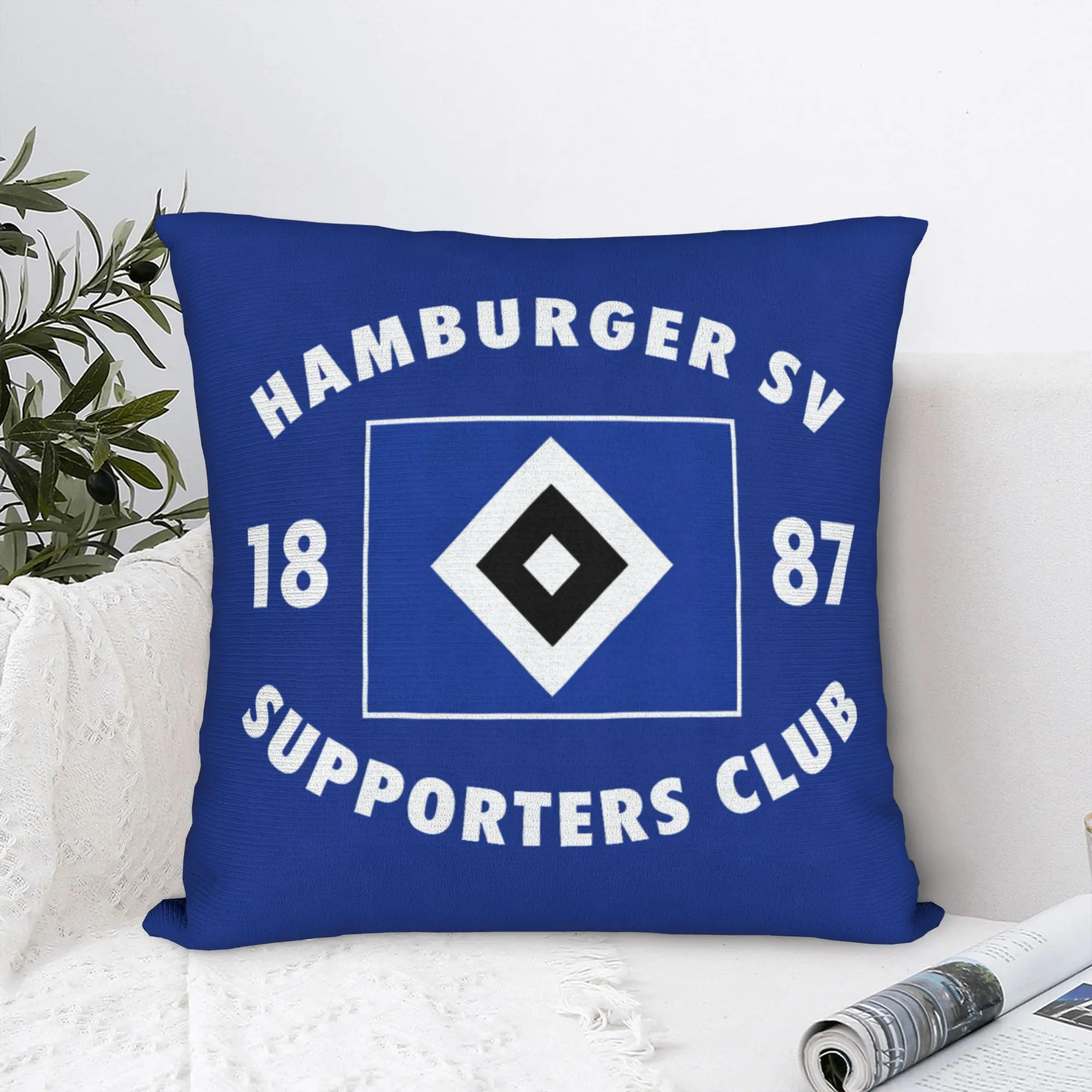 1887 HSV German Soccer Club Square Pillow Case Hamburgers SV Bundesligas Cushion Covers Custom Decor Pillowcase for Seat 45x45cm