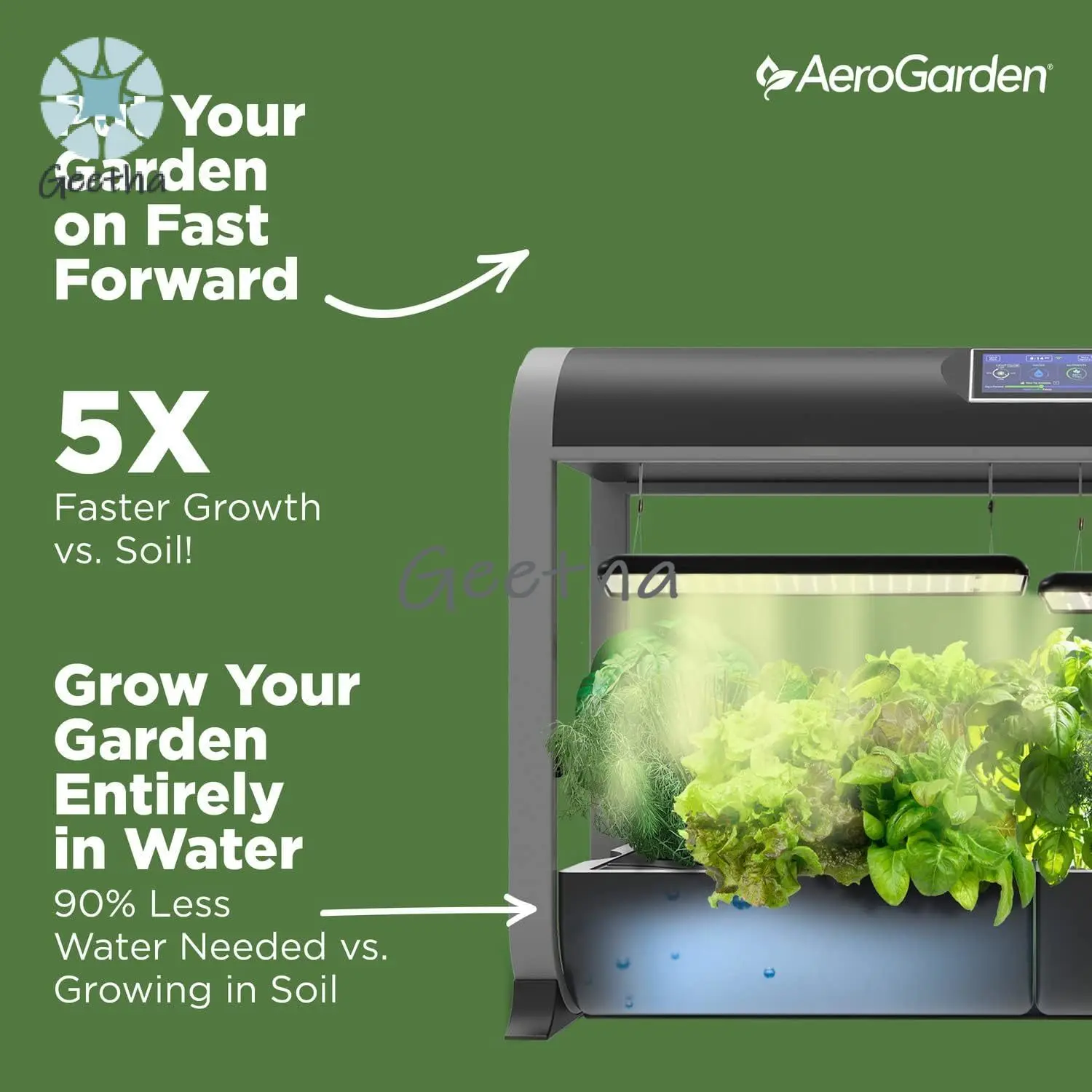 Farm 24Basic with Salad Bar Seed Pod Kit - Indoor Garden with LED Grow Light, Black