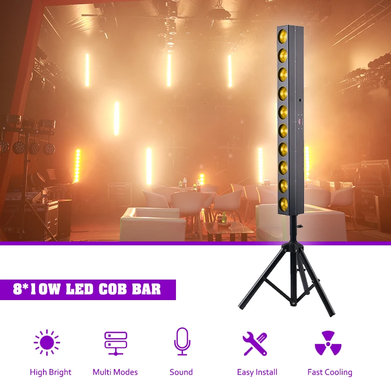 Sunart Pixel 10*10W COB LED Wash Bar Stage Effect Lighting For DJ Disco Wedding Events DMX Sound Auto Wall Washer Flooding Lamp