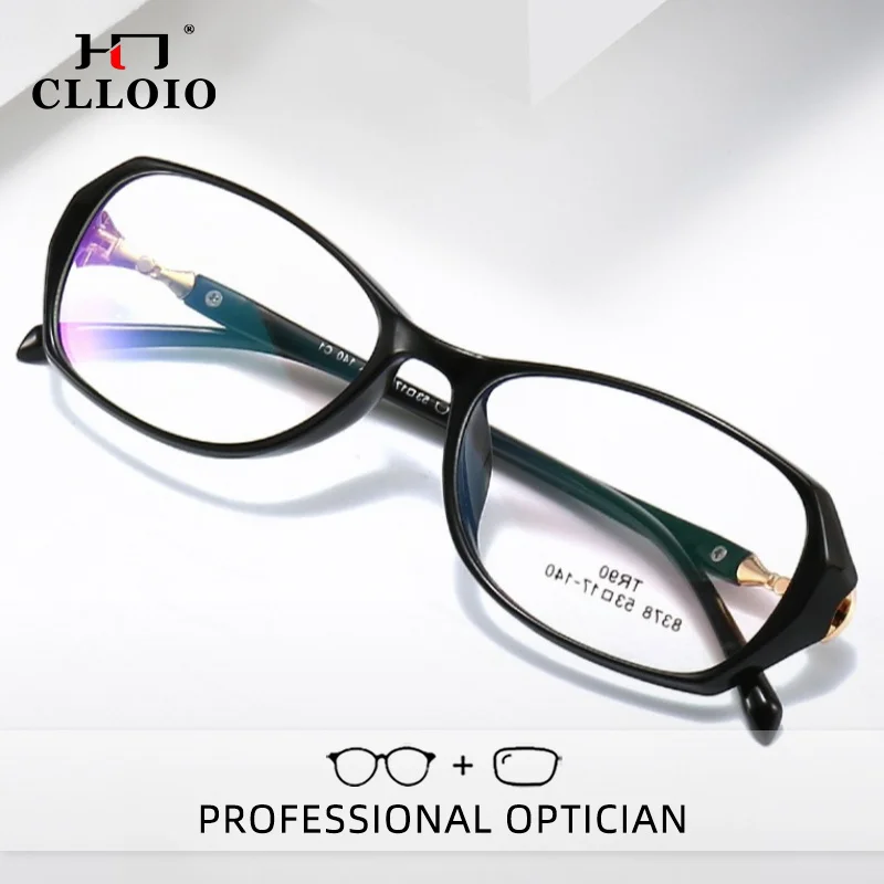 CLLOIO Colorful Minimalist Small Square Frame Anti Blue Light Women TR90 Myopia Glasses Progressive Prescription Reading Glasses