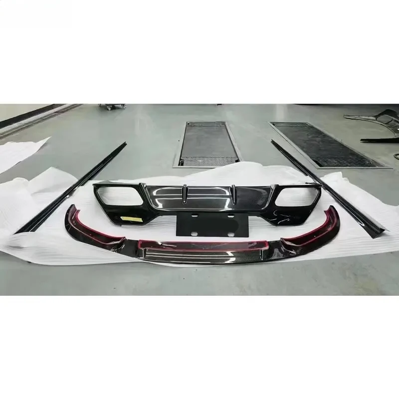 

3D Style Dry Carbon Fiber Front Lip Rear Bumper Diffuser Side Skirt Car Body Kit