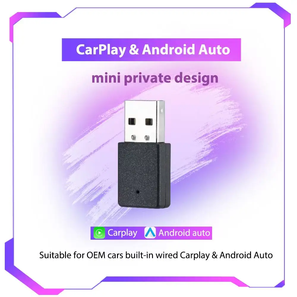 Mini AI Box 2-in-1 kabelloser Carplay-Adapter – Plug-and-Play-Android-Auto-Dongle für OEM-Autos mit kabelgebundenem Carplay BT5.0