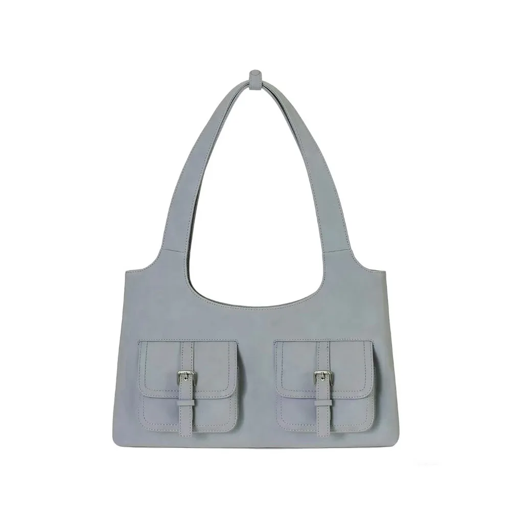 

Korean Style PU Hobo Bag Huh Yunjin Same Style Handbag Pocket Boston Tote Bag Minority Design French Style Underarm Bag Women