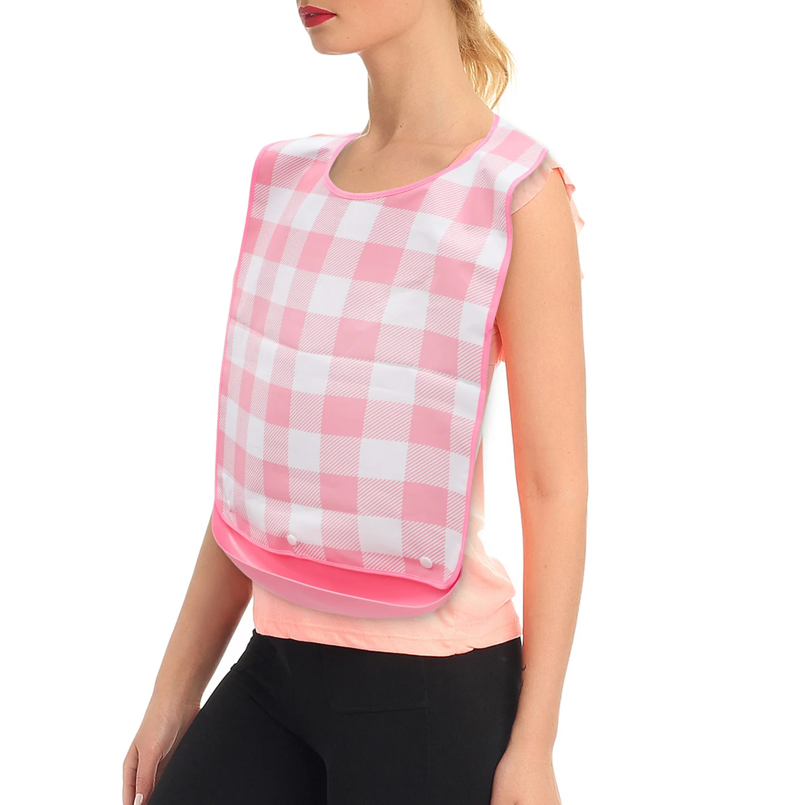 Waterproof Adult Eating Bib Detachable Crumb Catcher Adjustable Reusable Feeding Apron For Elderly Washable