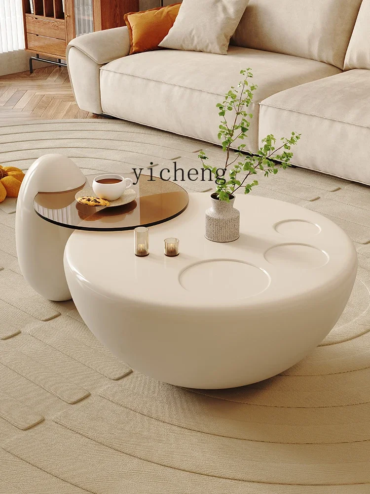 ZC Cream Wind Cat Claw Creative Round Size Combination Side Table Coffee Table Living Room Household