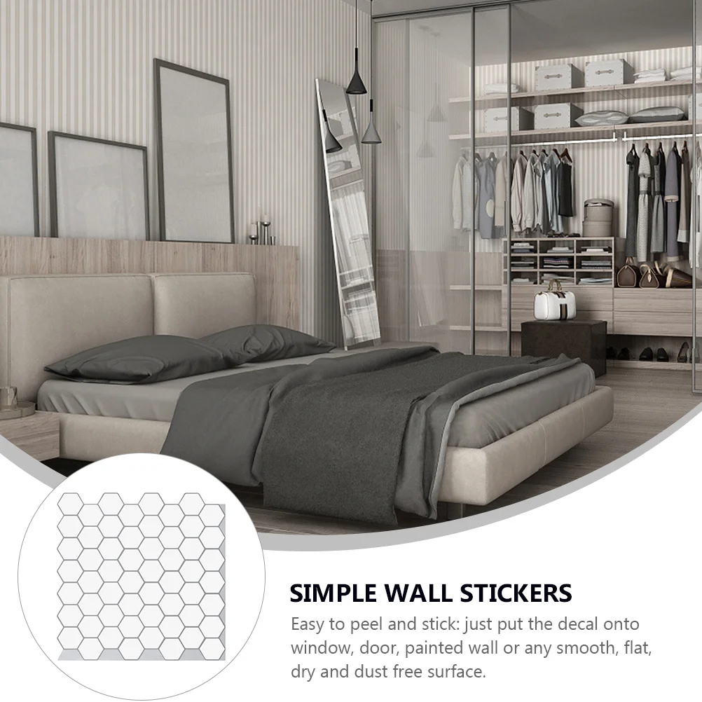 

1Set Honeycomb Wall Decal Safe Durable Art Atmosphere Gentle Adhesive Easy Apply Remove Smooth Surface Hexagon Wall Stickers