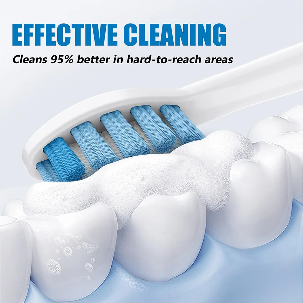 Replacement Toothbrush Heads Compatible with Philips Sonicare and More Electric Teethbrush Heads Click-on Handles for Adult