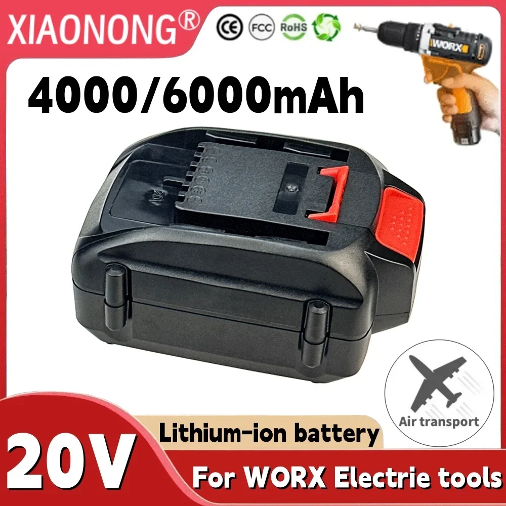 

100% NEW 20V 4000/6000mAh lithium-ion high-capacity battery compatible with WORX wireless power tools